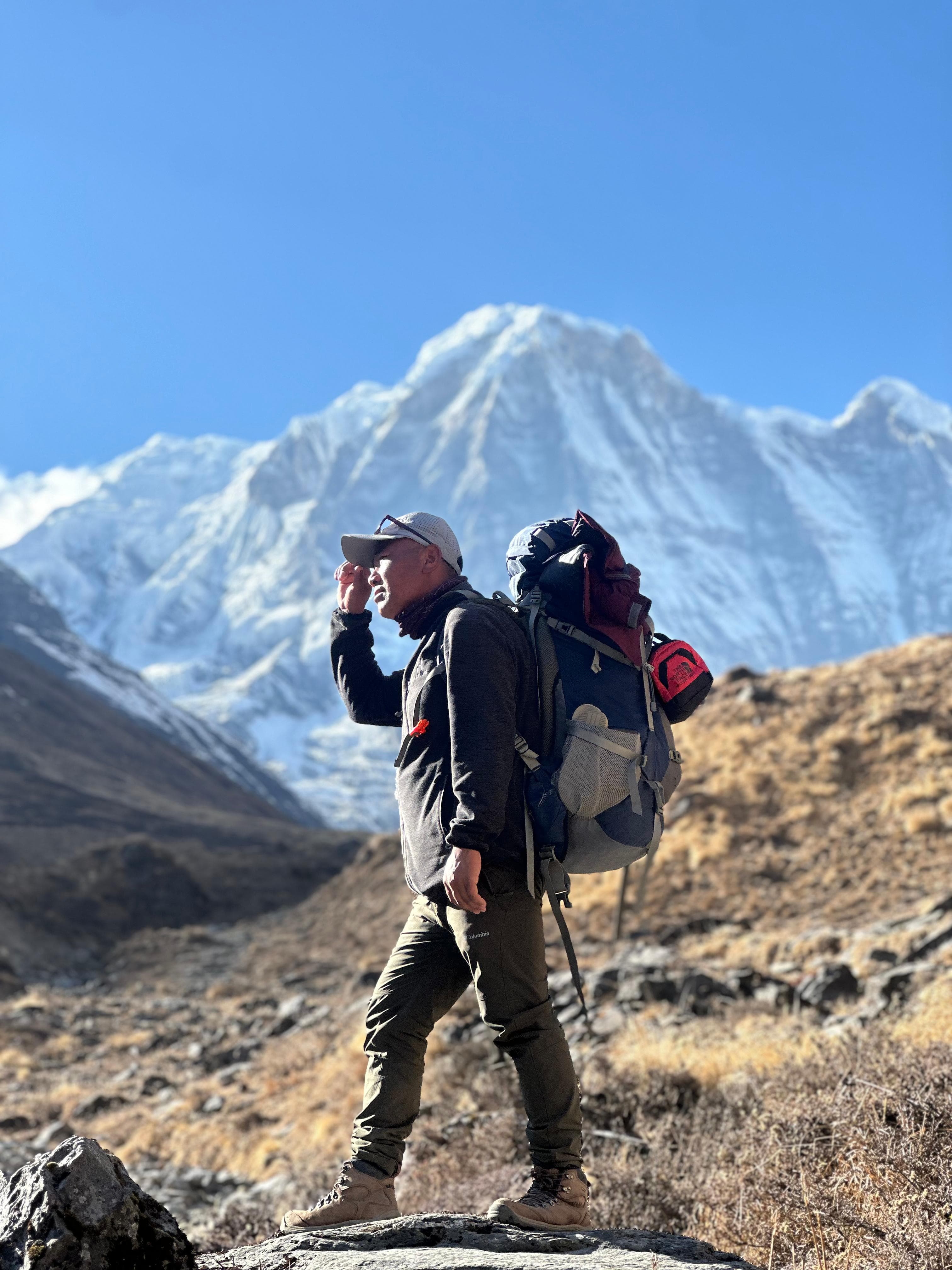 Dorji Sherpa trekking in the Himalayas